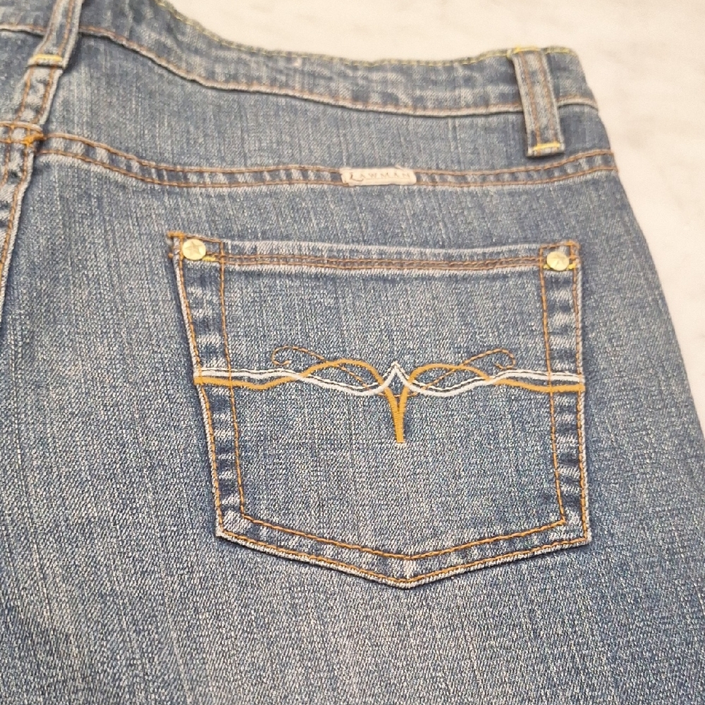 Lawman Sz‎ 11/12 Embroidered Bootcut Western Denim Medium Wash Midrise Jeans
